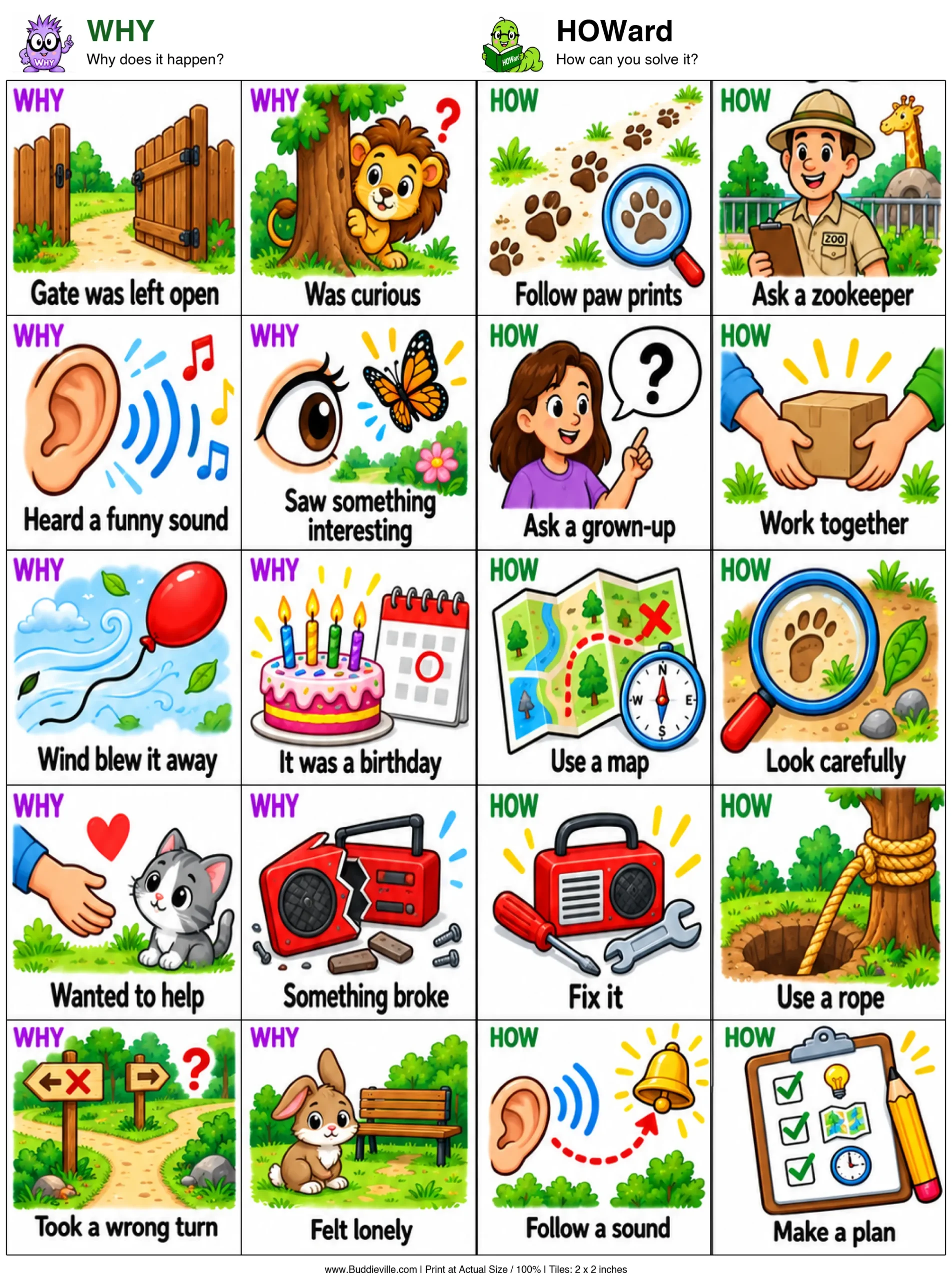 WHY and HOWard Story Tiles sheet
